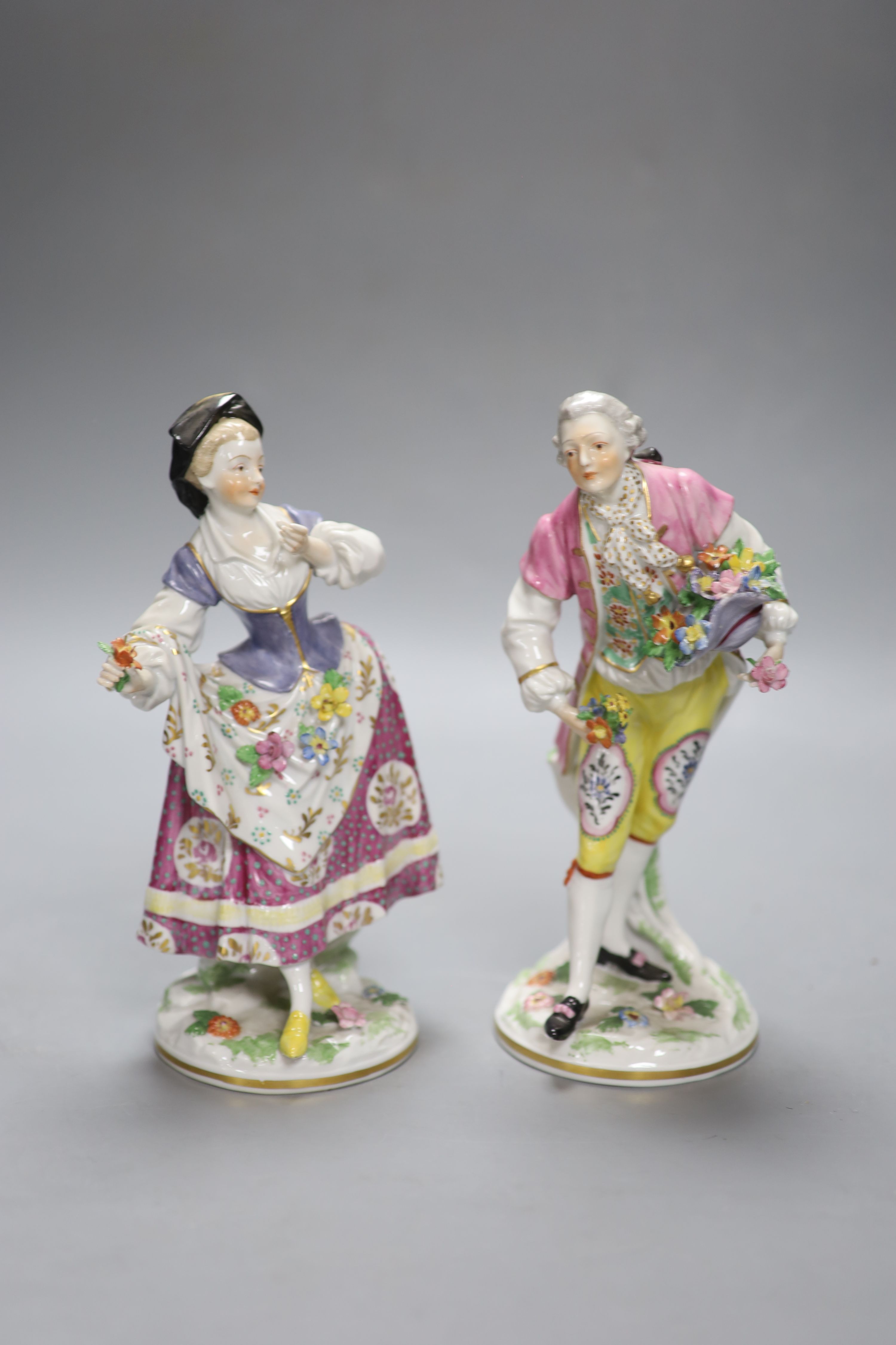 Five Continental figurines of fruit and flower sellers